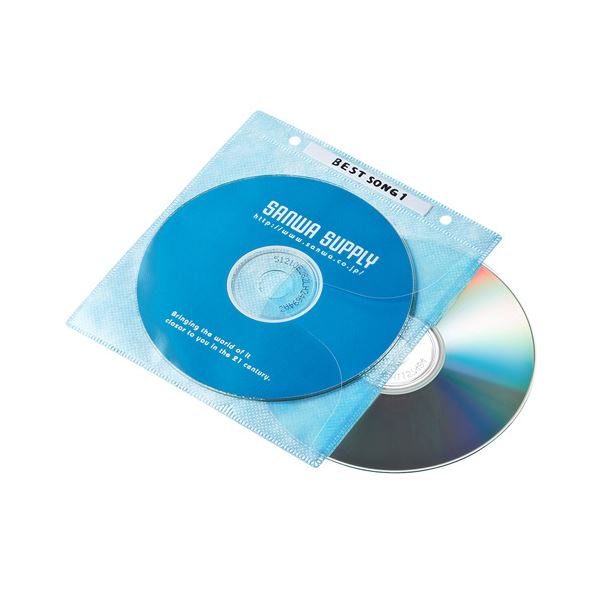 (まとめ)サンワサプライ ヴィデオディスク・CD不織布容れもの(輪っか穴付・5色入り合わせる) FCD-FR100MXN【×5書き割り】[21]