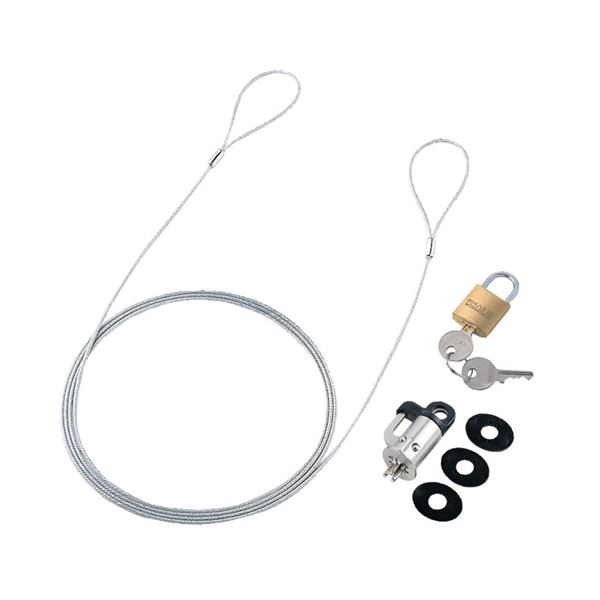 (まとめ)サンワサプライ パソコンセキュリティワイヤーロック(南京錠タイプ) SL-59【×2セット】[21]