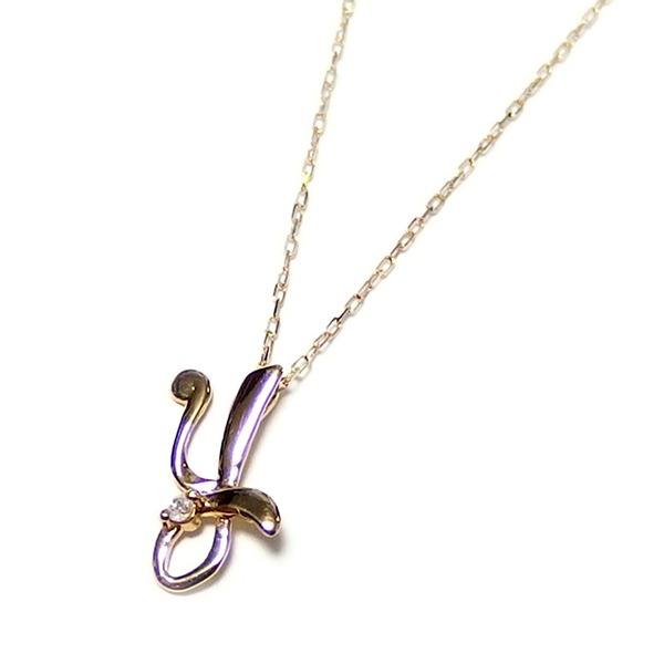 イニシャル ネックレス ダイヤモンド ネックレス 一粒 0.01ct K18 ゴールド 文字 Y ダイヤネックレス ペンダント [21]