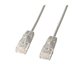 (まとめ)サンワサプライ カテゴリ6準拠極細LANケーブル (ライトグレー、5m) KB-SL6-05【×5セット】[21]