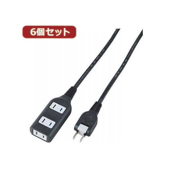 YAZAWA 6個セット耐トラ付タップ3個口 Y02S3010BKX6[21]