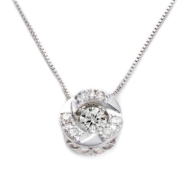 ダイヤモンド ネックレス K18 ホワイトゴールド 0.2ct 揺れるダイヤ ダンシングストーン スウィングダイヤ サークルモチーフ 揺れる ダイヤ ペンダント 正規品 鑑別カード付き[21]｜家具・インテリア雑貨　カグール