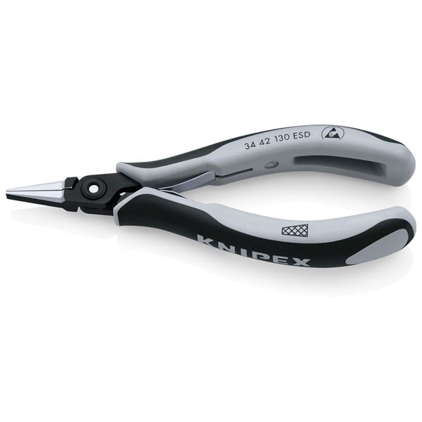 KNIPEX クニペックス 3442-130ESD 細やかペンチ ヒラ はりつけ台メッシュ 物の具 物の具 DIY 進め方物の具 物の具 ペンチ[21]