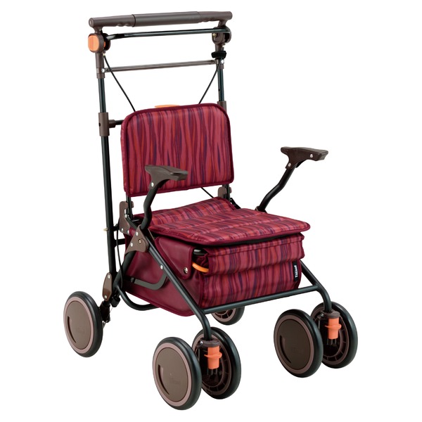 シルバーカー/手押し車 【スタンダードタイプ】 最大積載荷重：10.0kg 幸和製作所 『カゴノアL』 レッド 〔介護用品〕[21]