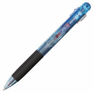 （まとめ） トンボ鉛筆 3色油性ボールペン リポーター3 0.7mm （軸色 透明ブルー） BC-TRC40 1本 【×20セット】[21]
