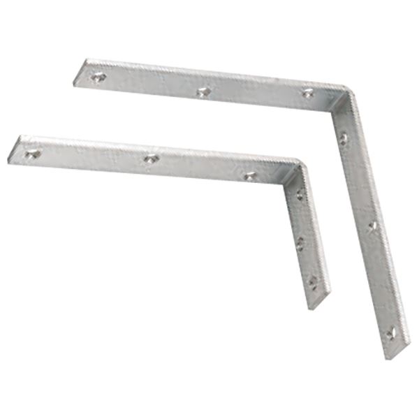 ウルトラ隅金/L型金具 【300×300粍 6本入】 アイアン製 両面皿穴 〔DIY お役目用 工事 日曜日宮大工〕  [21]