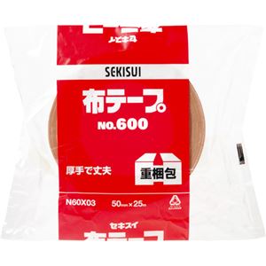 （まとめ） 積水化学 布テープ No.600 50mm×25m N60X03 1巻 【×10セット】[21]