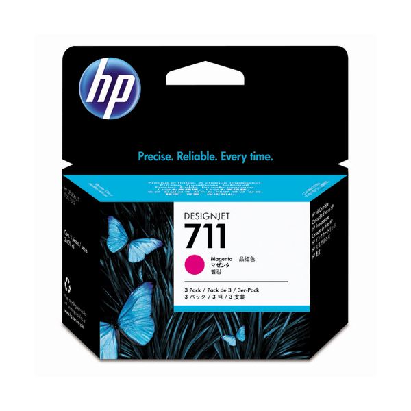 （まとめ） HP711 インキ薬莢 マゼンタ 29ml／個 染め料系 CZ135A 1箱（3個） 【×3仕掛ける】[21]