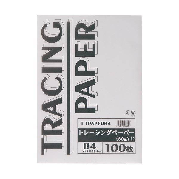 （まとめ） TANOSEE トレーシングペーパー60g B4 1パック（100枚） 【×5セット】[21]