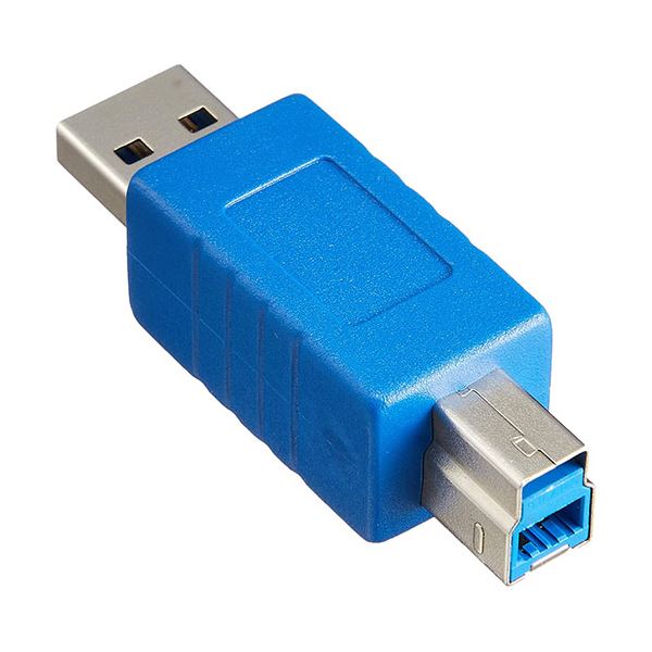 (まとめ)変換名人 変換プラグ USB3.0 A(オス)-B(オス) USB3AA-BA【×10セット】[21]
