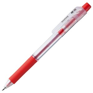 （まとめ） TANOSEE ノック式油性ボールペン ロング芯タイプ 0.7mm 赤 1本 【×60セット】[21]