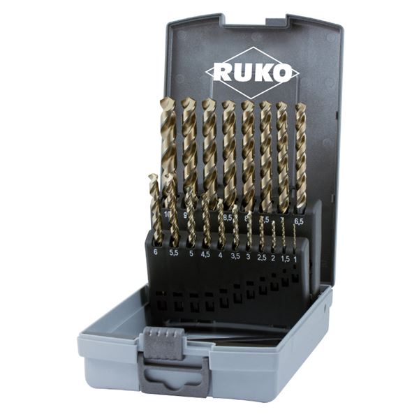 RUKO ルコ 228214RO 19本組 鉄工せん孔機書き割り HSSE プラ入 物の具 電動物の具 先っちょ物の具 進め方物の具 物の具 DIY[21]