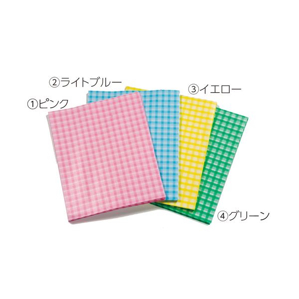 （まとめ） キッズ 高級おはながみ チェック柄 200枚 ライト青【×20セット】 [21]