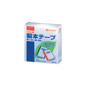 （まとめ） ニチバン 製本テープ〈再生紙〉 25mm幅 BK-255 白 1巻入 【×10セット】 [21]
