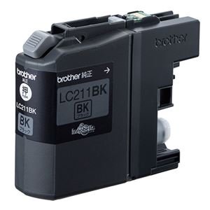 （まとめ） ブラザー BROTHER インクカートリッジ 黒 LC211BK 1個 【×4セット】[21]