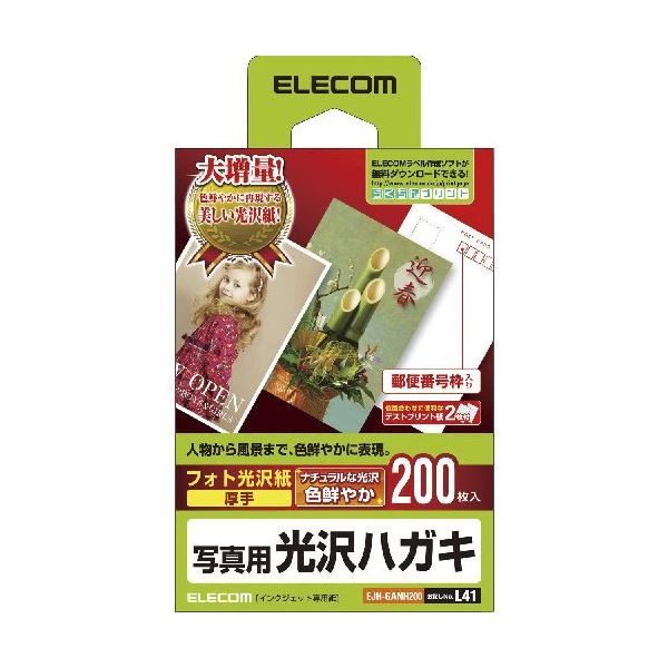 (まとめ)エレコム 光輝私製絵はがき質問用紙 EJH-GANH200【×3書き割り】[21]