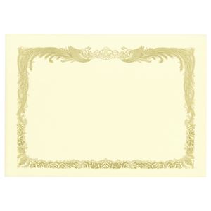 （まとめ） TANOSEE 賞状用紙 クリーム B4 タテ書用 1冊（10枚） 【×5セット】[21]