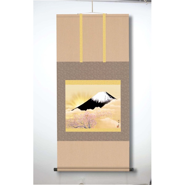 〔 横山大観生誕150年 〕 富士図 富士絵画 高精彩特色技術絵 横山大観 霊峰富士 掛軸 尺五 輝八鉱[21]