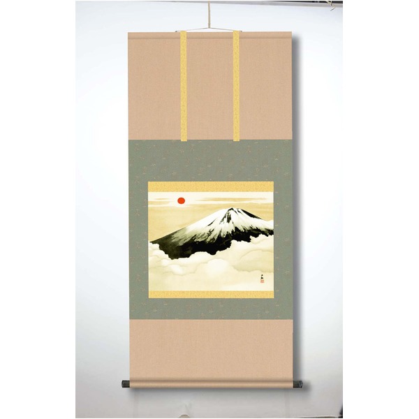 〔 横山大観生誕150年 〕 富士図 富士絵画 高精彩特色技術絵 横山大観 霊峰富士 掛軸 尺五 霊峰不二 [21] 13,556円