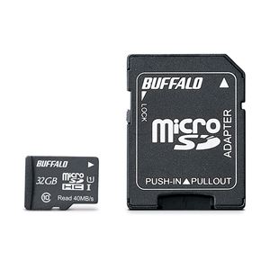 バッファロー UHS-I Class1 microSDHCカード SD変換アダプター付 32GB RMSD-032GU1SA[21]