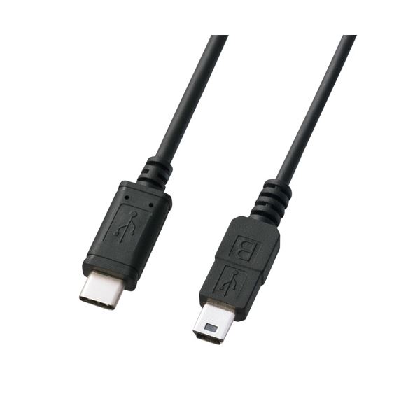 （まとめ） サンワサプライ USB2.0TypeC-miniBケーブル KU-CMB20 【×3セット】[21]