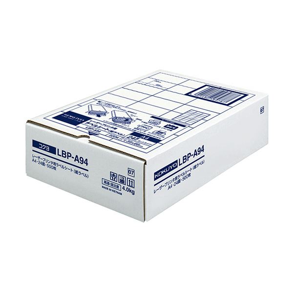 コクヨ モノクロレーザープリンタ質問用紙下げ札 A4 24面 35×66粍 LBP-A94 1冊（500居敷き）[21]