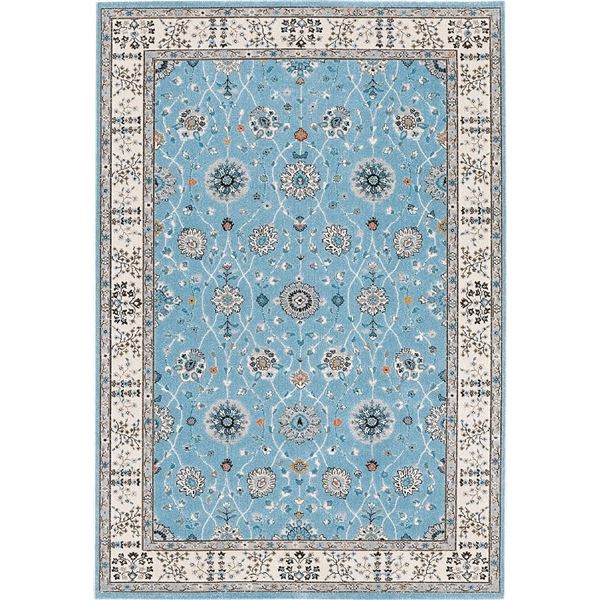 防炎 ラグマット/絨毯 【約340&times;340cm ライトブルー】 ホットカーペット対応 ウィルトン ラグナ プレーベル 17202/LBL【代引不可】 [21]｜家具・インテリア雑貨　カグール