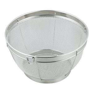 【40個セット】 ステンレス 深型 ざる/調理器具 【21cm】 リング付き 吊り下げ収納可 お手入れ簡単 SUIグート 〔キッチン 台所〕[21]