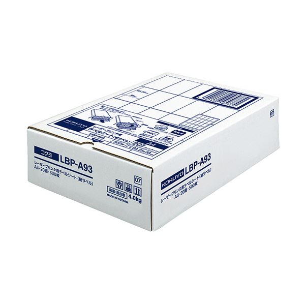 コクヨ モノクロレーザープリンタ質問用紙下げ札 A4 20面 69.25×38粍 LBP-A93 1冊（500居敷き）[21]