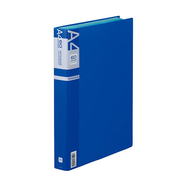 （まとめ）百獣の王事務器 せつ然たる読みものMINANO(ミナノ) A4タテ 60隠し 背幅35粍 青碧 CR-60M 1冊 【×5書き割り】[21]