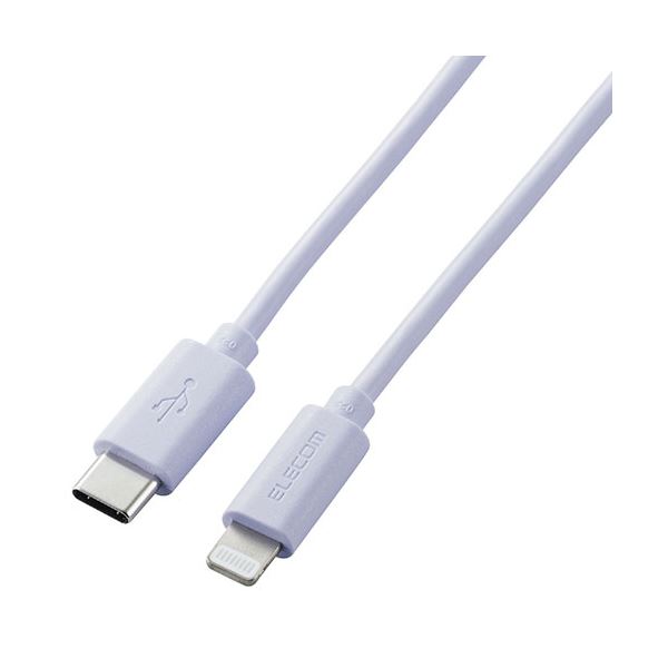 【5個セット】エレコム ライトニングケーブル Type-C-Lightning 1m パープル U2C-APCL10PUX5[21]