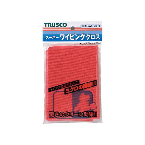 （まとめ）TRUSCO スーパーワイピングクロス300×300粍 赤 SWC-30-R 1枚【×10書き割り】[21]
