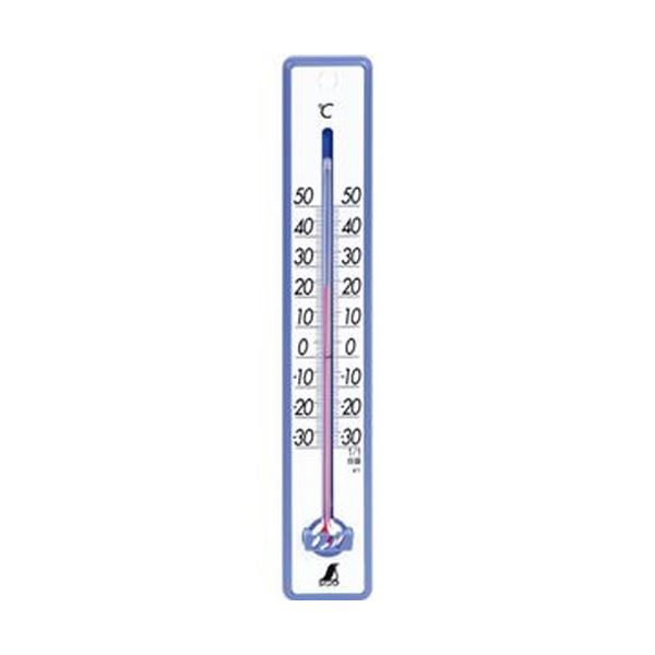 （まとめ）シンワ 寒暖計 25cm ブルー48356 1個【×20セット】[21]