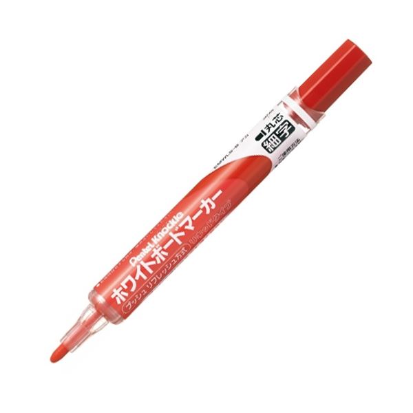 (まとめ) ぺんてる ホワイトボードマーカー ノックル 細字丸芯 赤 EMWLS-B 1本 【×50セット】[21]