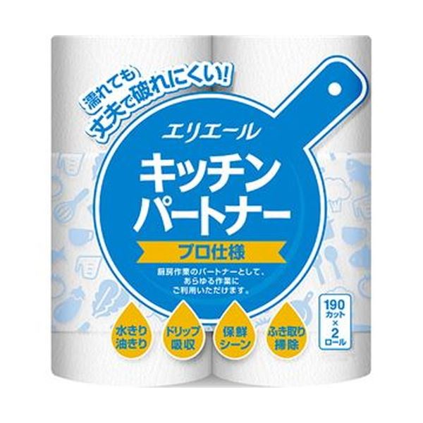 （まとめ）大王製紙 エリ叫び泣き キッチンパートナープロ遣りくち 190撥ねのける/渦状文 1容器に並べる（2渦状文）【×50書き割り】[21]