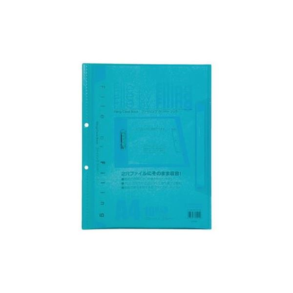 （まとめ）ビュートン ファイリングクリヤーブック FLCB-A4-10CB 青碧【×30書き割り】 [21]