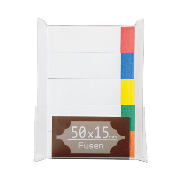 (まとめ) TANOSEE ふせん 50×15粍 白いこと（5色帯入） 1容器に並べる（5冊）  【×30書き割り】[21]