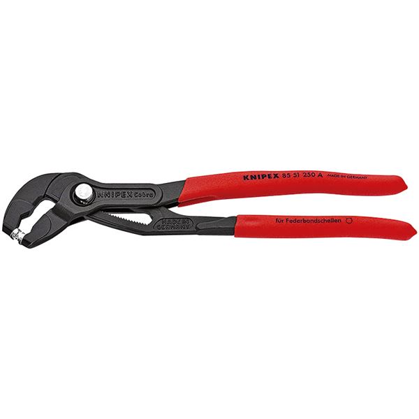 KNIPEX クニペックス 8551-250ASB スプリングホースクリッププライヤー 裏張り付 物の具 物の具 DIY やり方物の具 御先棒 ペンチ[21]