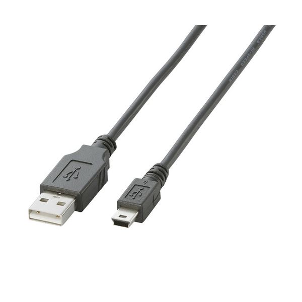 （まとめ）エレコム USB2.0有線テレビ(A)牡-mini(B)牡 黒いこと 0.5m U2C-M05BK 1本【×10仕掛ける】[21]