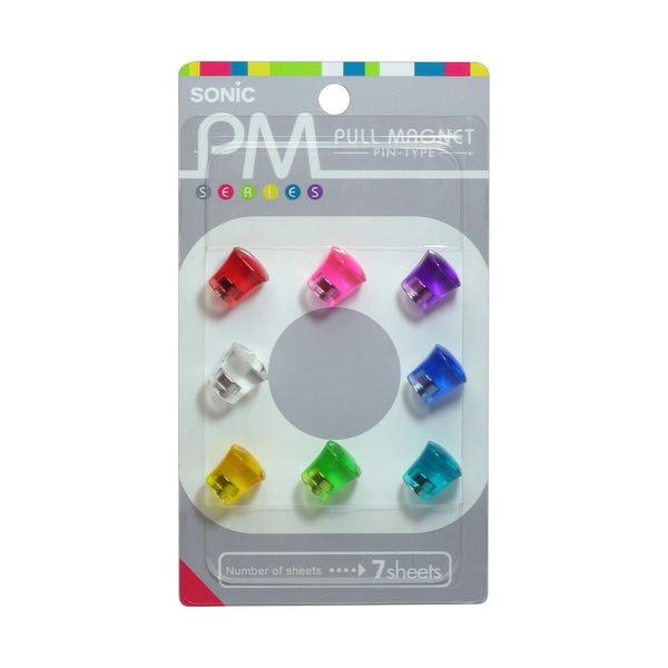 (まとめ) ソニック PM プルマグネット ピン手合い 差しわたし12×高さ13粍 色込 MG-787 1風呂敷き包み(8個)  【×30仕掛ける】[21]