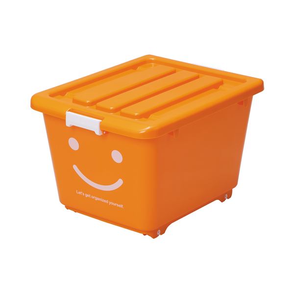 (まとめ) ハッピーケース/収納ケース 【オレンジ ショート】 幅39cm ロック機能・キャスター付き お子様用 【&times;10個セット】[21]｜家具・インテリア雑貨　カグール