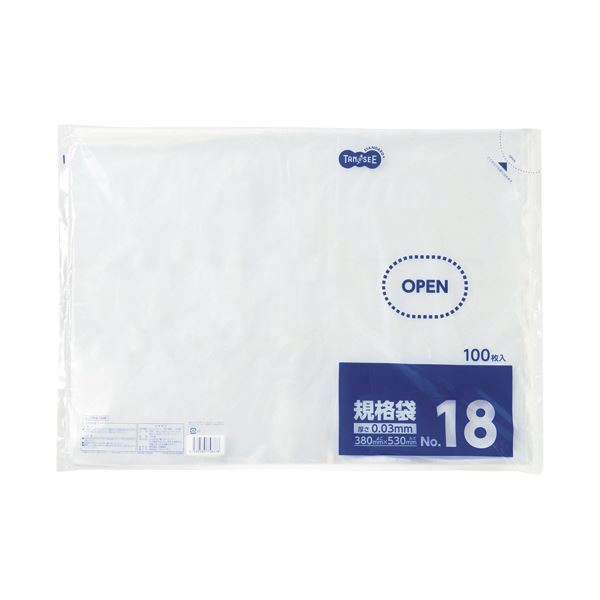 TANOSEE 規格袋 18号0.03×380×530mm 1セット（1000枚：100枚×10パック）[21]