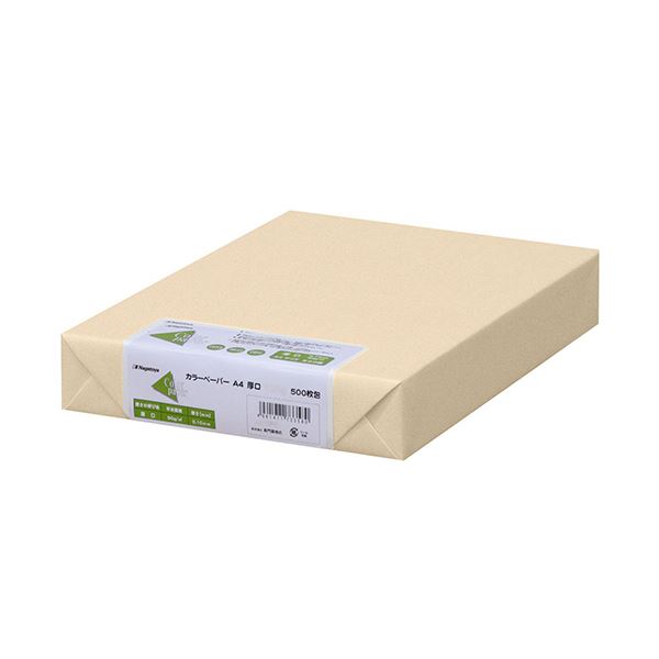 （まとめ）長門屋商店 Color Paper A4厚口 アイボリー ナ-3365 1冊(500枚) 【×3セット】[21]