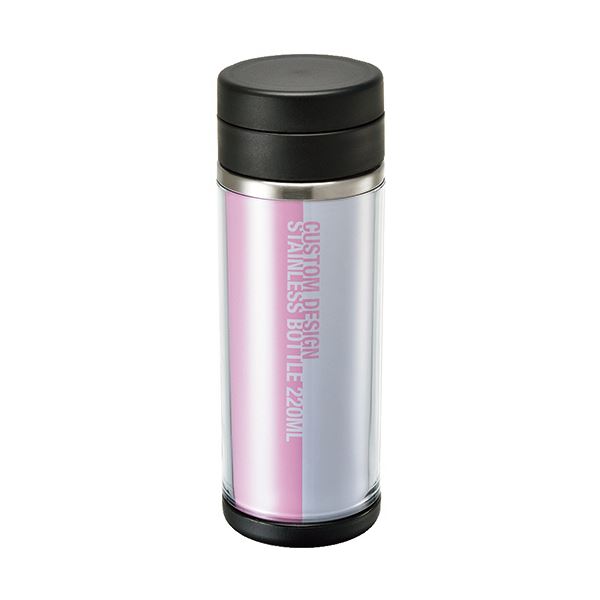 取り替えっこワークス カスタムデザインステンレスボトル 220ml 黒いこと TS-0887-009 1箱(40個)[21]