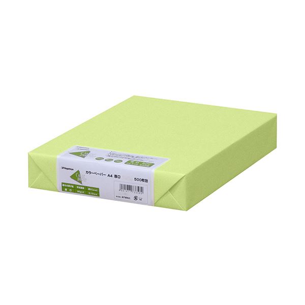 （まとめ）長門屋商店 Color Paper A4厚口 うぐいす ナ-3358 1冊(500枚) 【×3セット】[21]