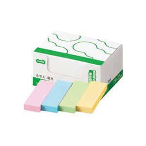 (まとめ) TANOSEE ふせん 75×25粍 4色 1容器に並べる（20冊）  【×10書き割り】[21]