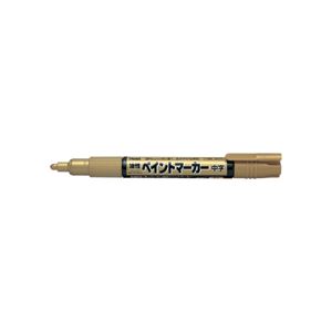 （まとめ）ぺんてる 油性ペイントマーカー 中字 金MMP20-X 1セット（10本）【×5セット】[21]