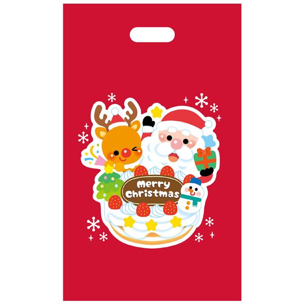 (まとめ) クリスマスプレゼント袋(マチ無) 100枚 【×2セット】 [21]