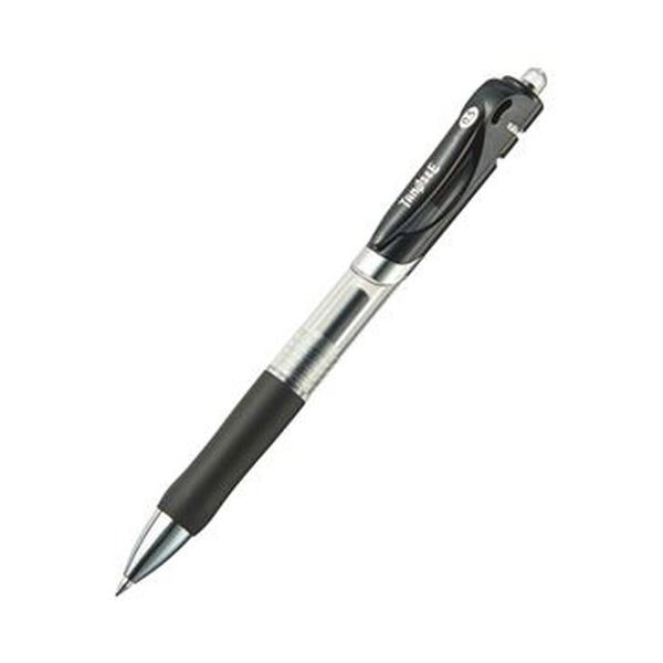（まとめ）TANOSEE ノック式ゲルインクボールペン 0.5mm 黒 1セット（10本）【×20セット】[21]