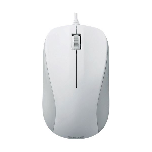 (まとめ）エレコム USB光学式マウス 3ボタンRoHS指令準拠 Mサイズ ホワイト M-K6URWH/RS 1セット(10個)【×3セット】[21]